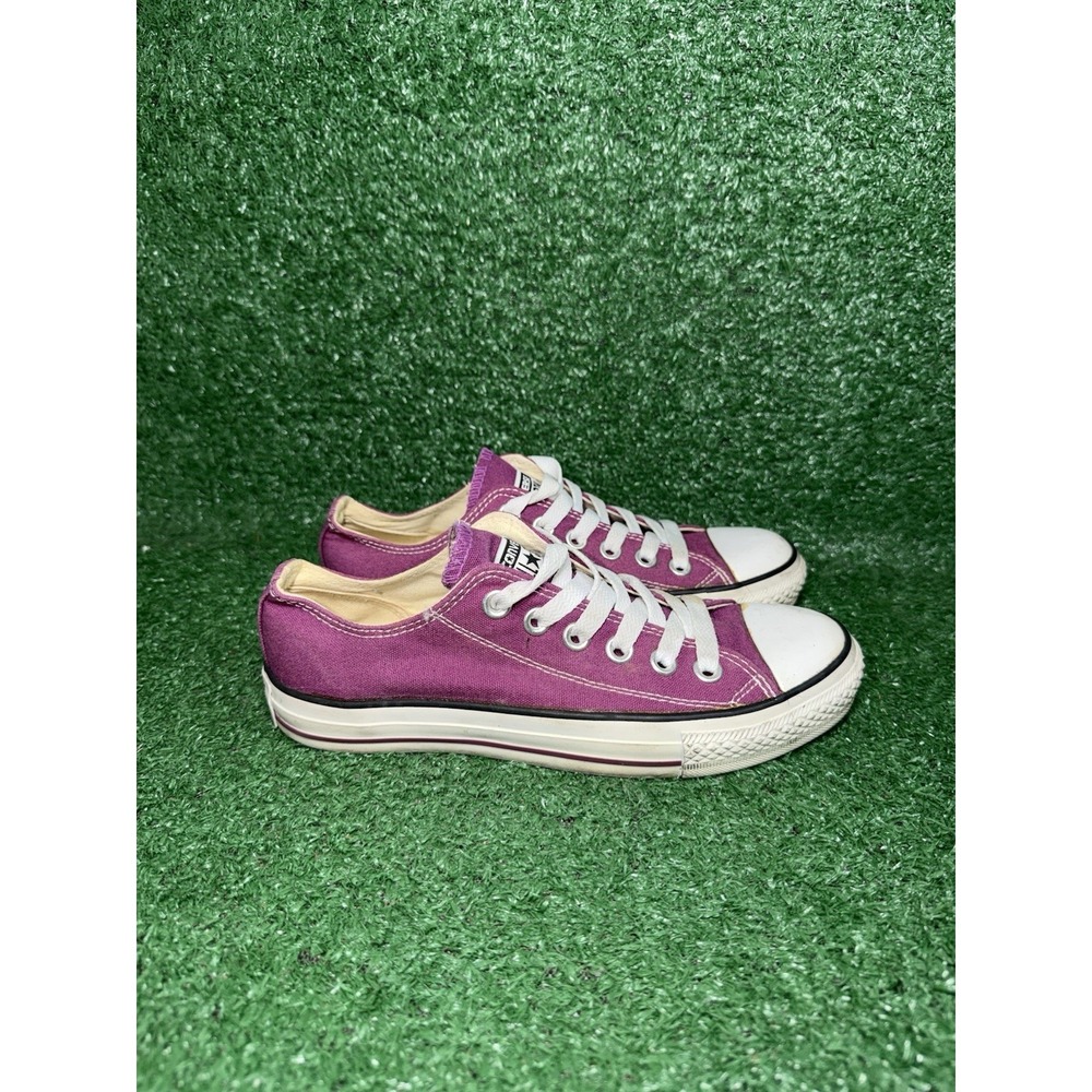 Vintage Converse Sneakers Women Size 6.5 Black‎ Purple Canvas Casual Shoes Y2K